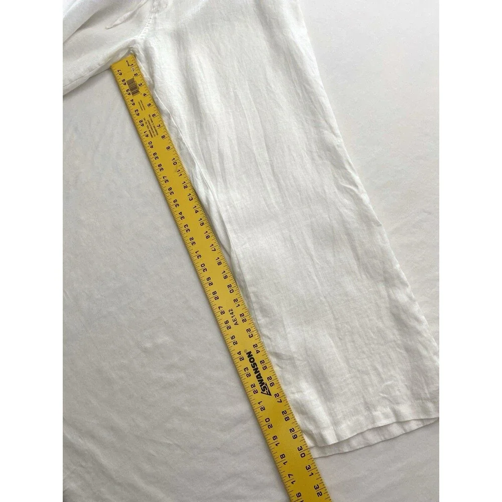 Bruno 100% Linen Pants Lightweight Pull On Drawstring Mens XL White Beach Resort